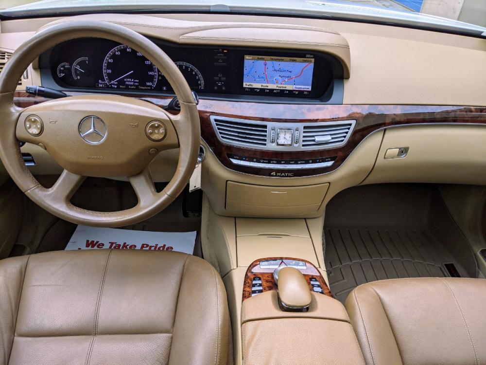 2007 Calcite White /Saddle Tan Leather Mercedes-Benz S-Class S550 4Matic (WDDNG86X27A) with an 5.5L V8 DOHC 32V engine, 7-Speed Automatic Overdrive transmission, located at 603 Amelia Street, Plymouth, MI, 48170, (734) 459-5520, 42.378841, -83.464546 - Photo #4