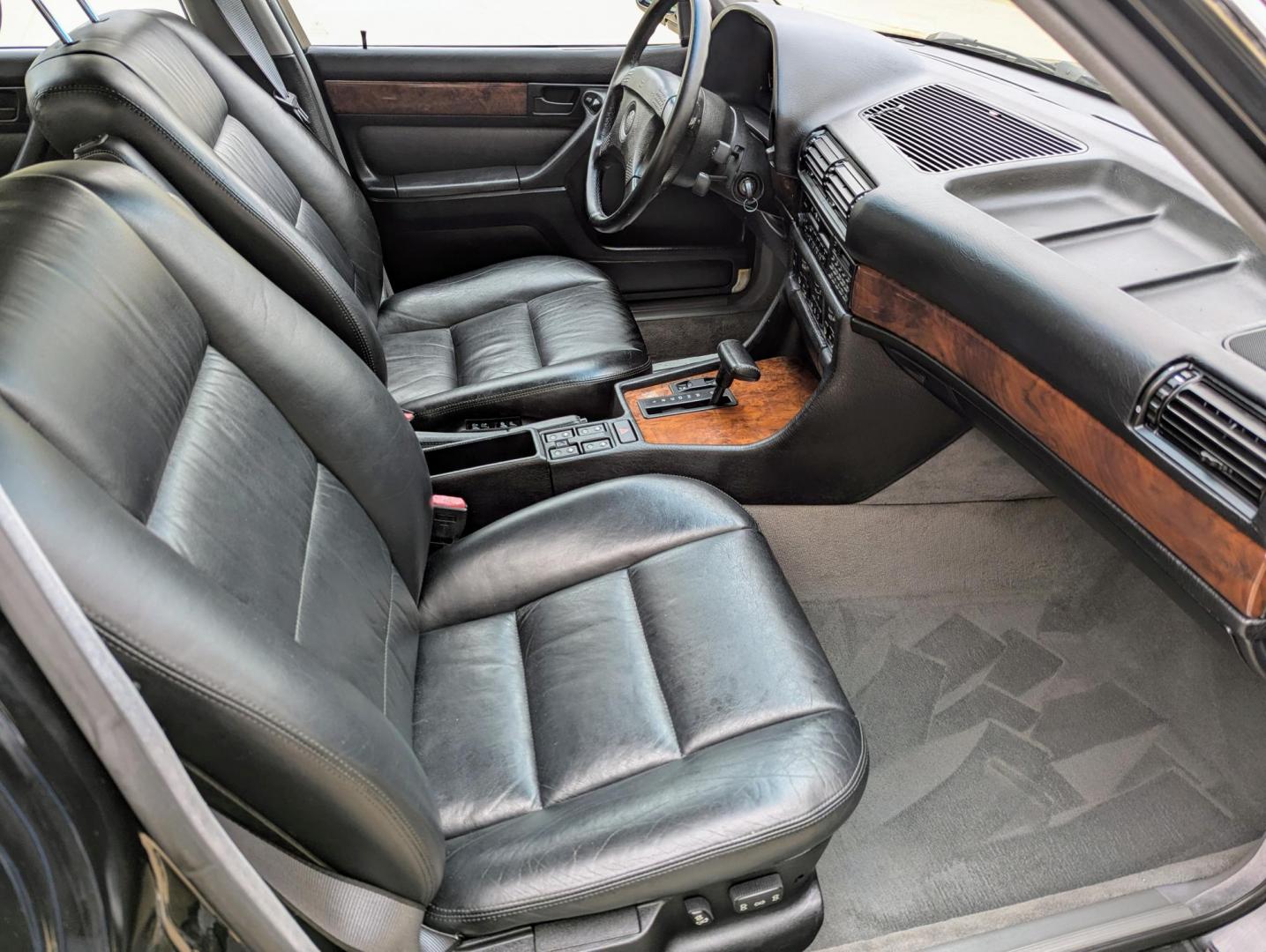 1990 Black /Black Leather BMW 7-Series 735iL (WBAGC4315LD) with an 3.4L L6 SOHC 12V engine, 4-Speed Automatic Overdrive transmission, located at 603 Amelia Street, Plymouth, MI, 48170, (734) 459-5520, 42.378841, -83.464546 - Vehicles shown by appointment - Please call ahead - 734-459-5520, text 734-658-4573 or contact us via our web site at: http://www.selectmotors.com for complete Inventory, Photos, Videos and FREE Carfax Reports. 1990 BMW 735iL, Black with black leather interior, 59K miles. Last owner purchased in - Photo#10