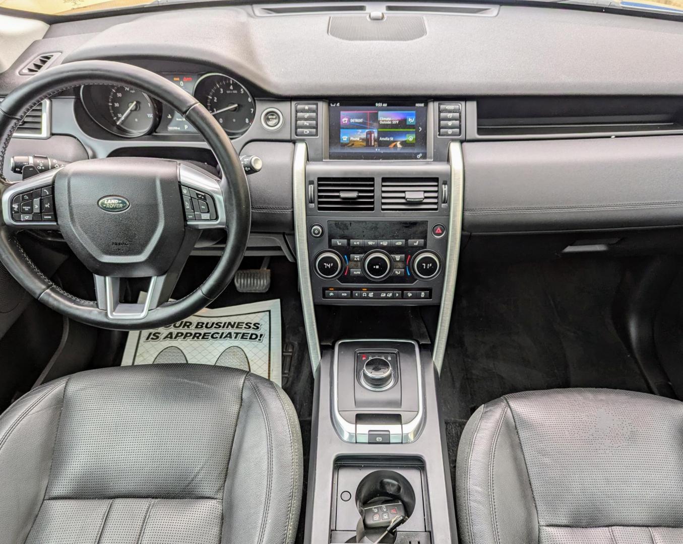 2017 Scotia Grey Metallic /Ebony Windsor Leather Land Rover Discovery Sport HSE (SALCR2BG4HH) with an 2.0L L4 engine, 9A transmission, located at 603 Amelia Street, Plymouth, MI, 48170, (734) 459-5520, 42.378841, -83.464546 - Vehicles shown by appointment - Please call ahead - 734-459-5520, text 734-658-4573 or contact us via our web site at: http://www.selectmotors.com for complete Inventory, Photos, Videos and FREE Carfax Reports. 2017 Land Rover Discovery Sport HSE - 4WD, Scotia Grey Metallic, Ebony Windsor Leather - Photo#8