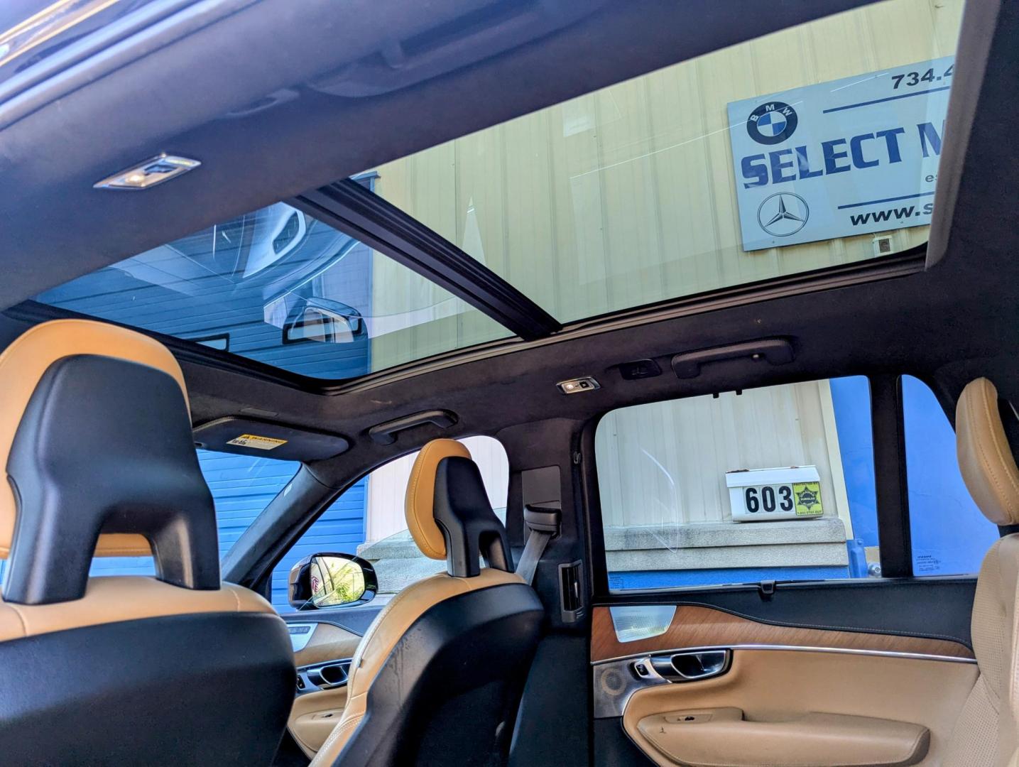 2018 Black /Blonde Nappa Leather Volvo XC90 T6 Inscription AWD (YV4A22PL8J1) with an 2.0L L4 DOHC 16V engine, 8A transmission, located at 603 Amelia Street, Plymouth, MI, 48170, (734) 459-5520, 42.378841, -83.464546 - Vehicles shown by appointment - Please call ahead - 734-459-5520, text 734-658-4573 or contact us via our web site at: http://www.selectmotors.com for complete Inventory, Photos, Videos and FREE Carfax Reports. 2018 Volvo XC90 Inscription T6, Onyx Black Metallic with Blonde perforated Nappa leath - Photo#7