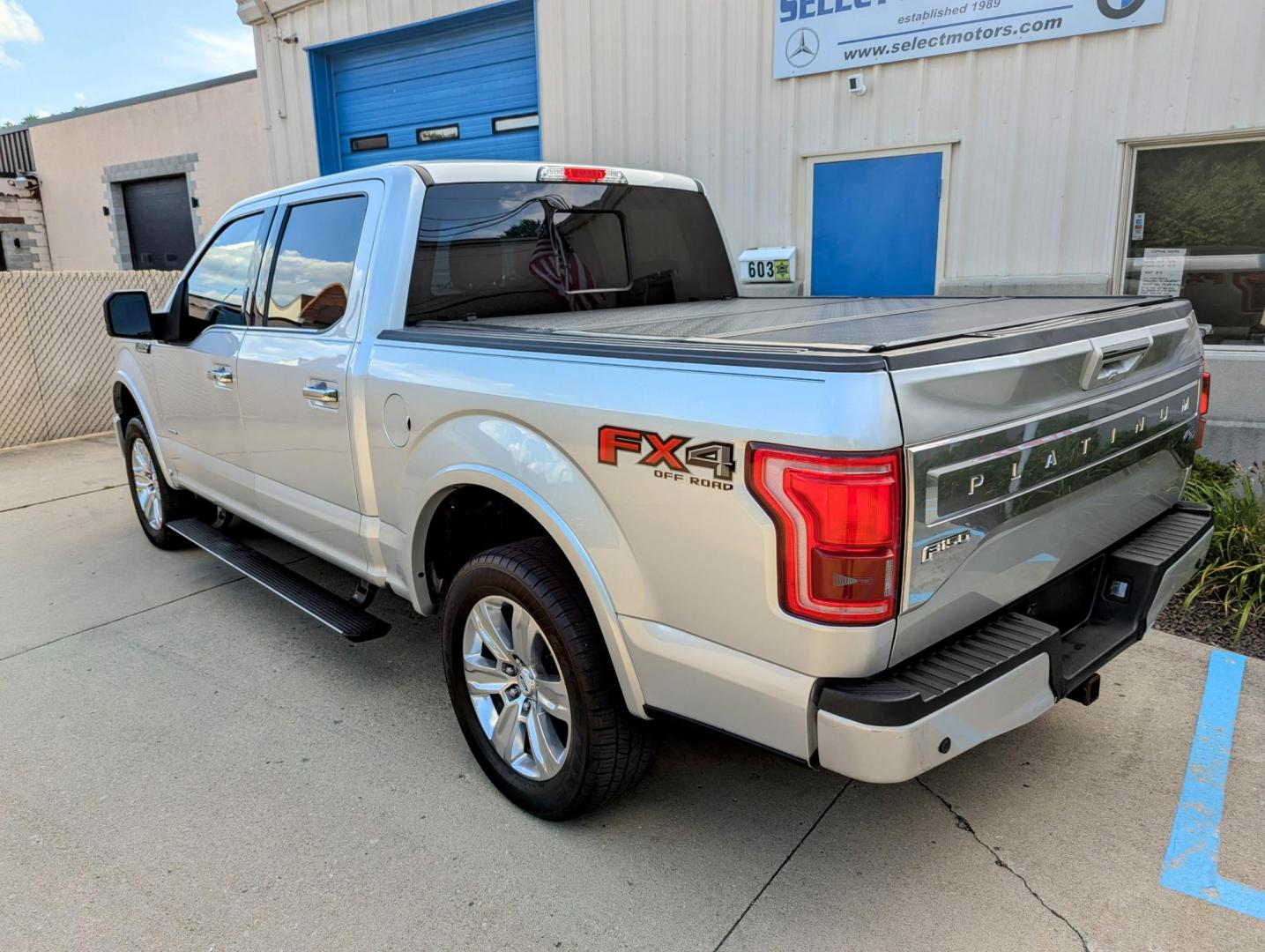 2015 Silver Metallic /Black Leather Ford F-150 Platinum SuperCrew 6.5-ft. Bed 4WD (1FTEW1EG7FF) with an 3.5L V6 TURBO engine, 6-Speed Automatic transmission, located at 603 Amelia Street, Plymouth, MI, 48170, (734) 459-5520, 42.378841, -83.464546 - Vehicles shown by appointment - Please call ahead - 734-459-5520, text 734-658-4573 or contact us via our web site at: http://www.selectmotors.com for complete Inventory, Photos, Videos and FREE Carfax Reports. 2015 Ford F150 4 x 4 Super Crew Platinum, Ignot Silver Metallic with Black leather inter - Photo#3