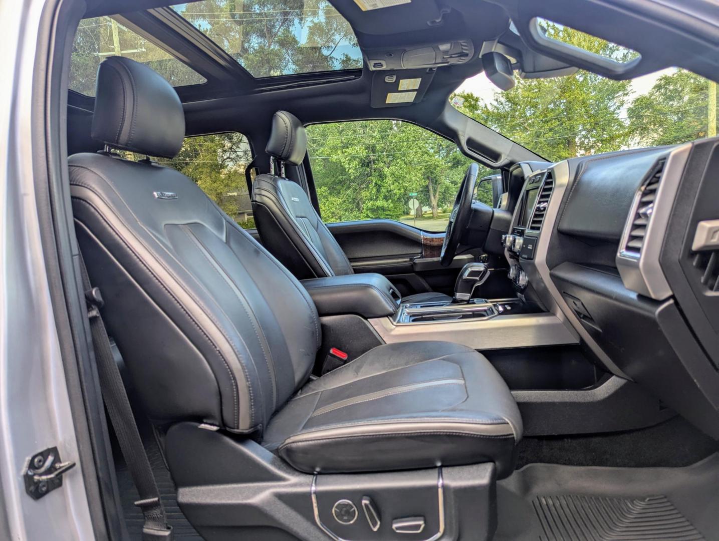 2015 Silver Metallic /Black Leather Ford F-150 Platinum SuperCrew 6.5-ft. Bed 4WD (1FTEW1EG7FF) with an 3.5L V6 TURBO engine, 6-Speed Automatic transmission, located at 603 Amelia Street, Plymouth, MI, 48170, (734) 459-5520, 42.378841, -83.464546 - Vehicles shown by appointment - Please call ahead - 734-459-5520, text 734-658-4573 or contact us via our web site at: http://www.selectmotors.com for complete Inventory, Photos, Videos and FREE Carfax Reports. 2015 Ford F150 4 x 4 Super Crew Platinum, Ignot Silver Metallic with Black leather inter - Photo#8