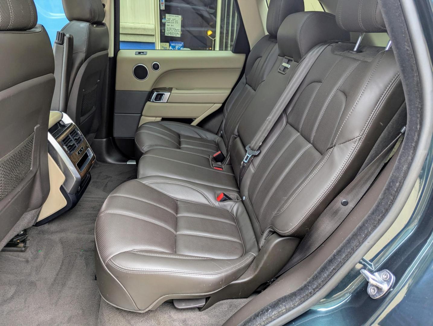 2015 Dark Green Metallic /Expresso & Ivory Leather Land Rover Range Rover Sport SE (SALWR2VF5FA) with an 3.0L V6 24V DOHC SUPERCHARGED engine, 8-Speed Automatic transmission, located at 603 Amelia Street, Plymouth, MI, 48170, (734) 459-5520, 42.378841, -83.464546 - Vehicles shown by appointment - Please call ahead - 734-459-5520, text 734-658-4573 or contact us via our web site at: http://www.selectmotors.com for complete Inventory, Photos, Videos and FREE Carfax Reports. 2015 Land Rover Range Rover Sport HSE - Dark Green Metallic with Espresso & Ivory leat - Photo#6
