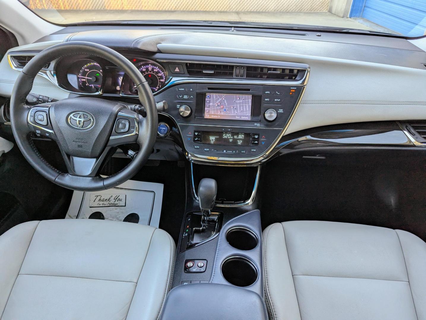2014 Black /Light Gray Leather Toyota Avalon Hybrid XLE Premium (4T1BD1EB9EU) with an 2.5L L4 DOHC 16V HYBRID engine, Continuously Variable Transmission transmission, located at 603 Amelia Street, Plymouth, MI, 48170, (734) 459-5520, 42.378841, -83.464546 - Vehicles shown by appointment - Please call ahead - 734-459-5520, text 734-658-4573 or contact us via our web site at: http://www.selectmotors.com for complete Inventory, Photos, Videos and FREE Carfax Reports. 2014 Toyota Avalon, Hybrid - Touring, Black with light gray leather interior, 95K one - Photo#9