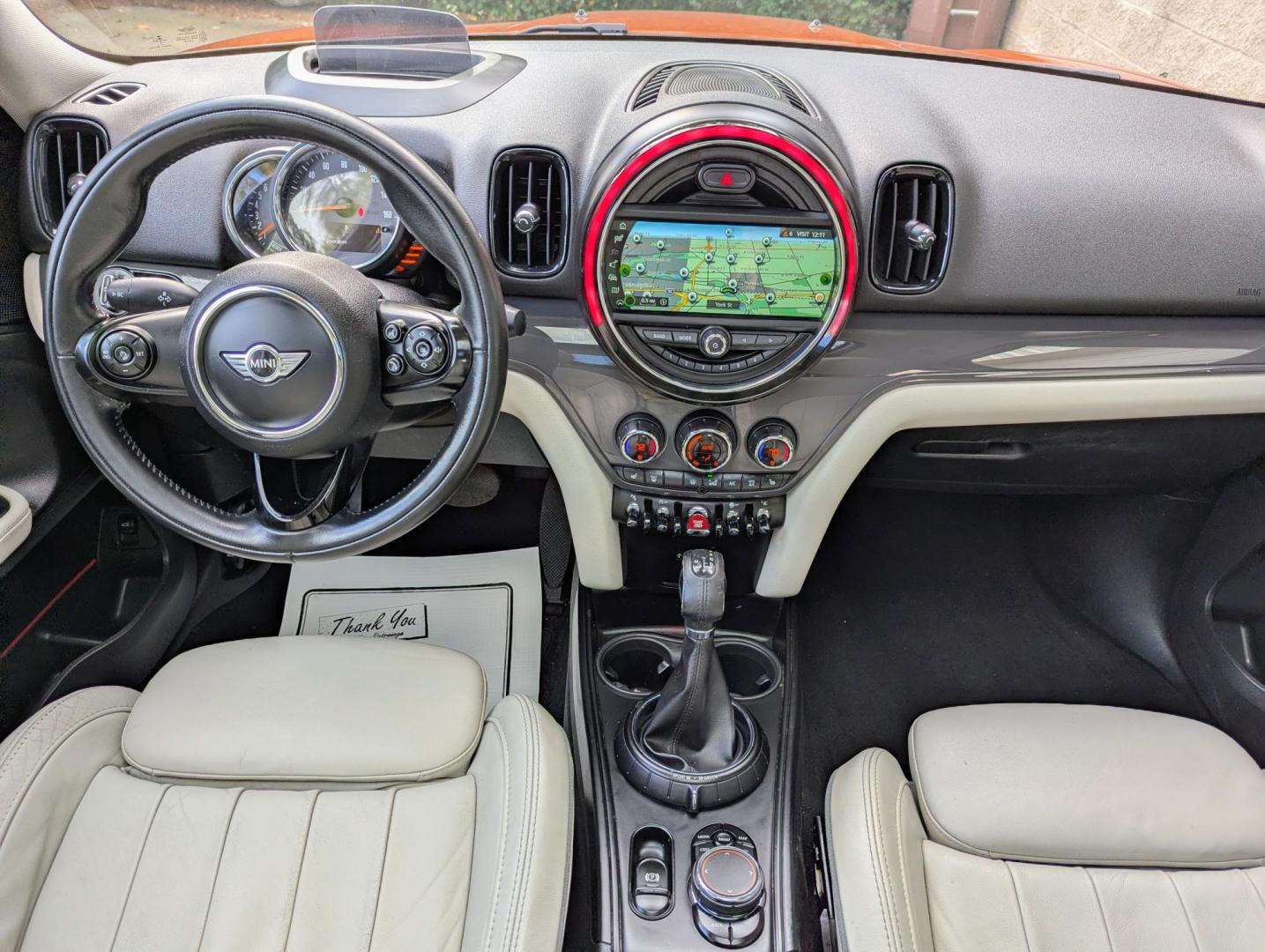 2017 Chestnut /Grey Leather Mini Countryman ALL4 (WMZYV5C30H3) with an 1.5 I3 16V TURBO engine, Automatic transmission, located at 603 Amelia Street, Plymouth, MI, 48170, (734) 459-5520, 42.378841, -83.464546 - Vehicles shown by appointment - Please call ahead - 734-459-5520, text 734-658-4573 or contact us via our web site at: http://www.selectmotors.com for complete Inventory, Photos, Videos and FREE Carfax Reports. 2017 MINI Countryman Cooper ALL4, Chestnut with Satellite Grey leather interior, 85K m - Photo#10