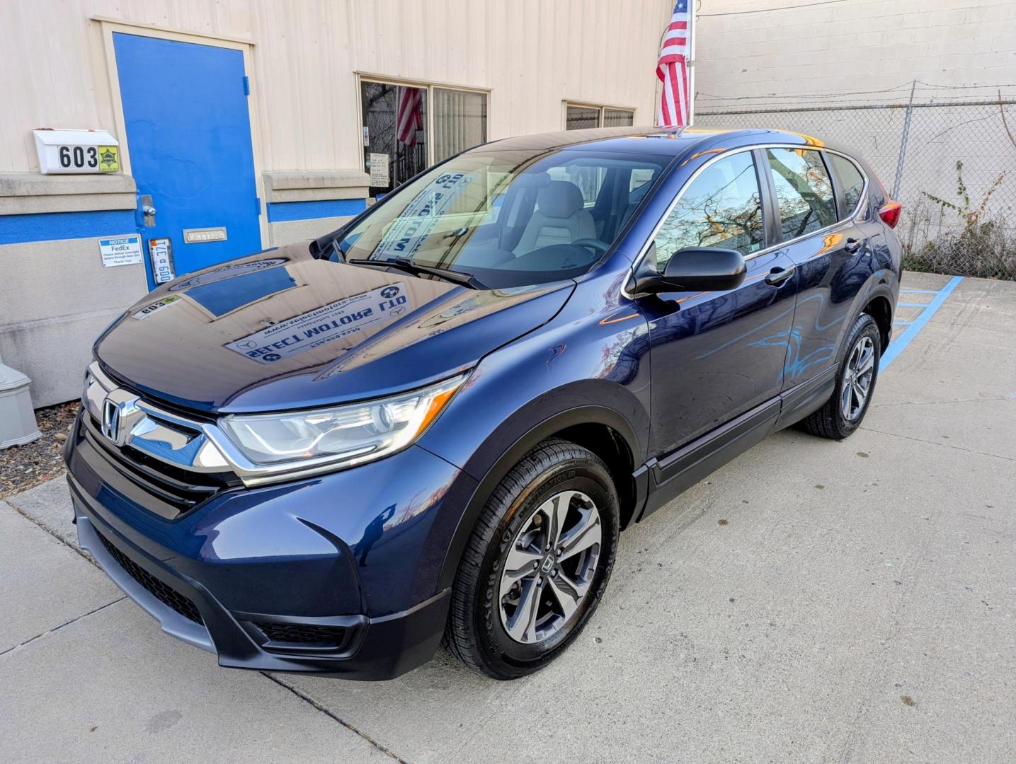 2018 Obsidian Blue Pearl /Grey/Black Honda CR-V LX AWD (2HKRW6H38JH) with an 2.4L L4 DOHC 16V engine, CVT transmission, located at 603 Amelia Street, Plymouth, MI, 48170, (734) 459-5520, 42.378841, -83.464546 - Vehicles shown by appointment - Please call ahead - 734-459-5520, text 734-658-4573 or contact us via our web site at: http://www.selectmotors.com for complete Inventory, Photos, Videos and FREE Carfax Reports. 2018 Honda CR-V LX, Obsidian Blue Pearl with Grey/Black interior, 104K miles, all - Photo#0