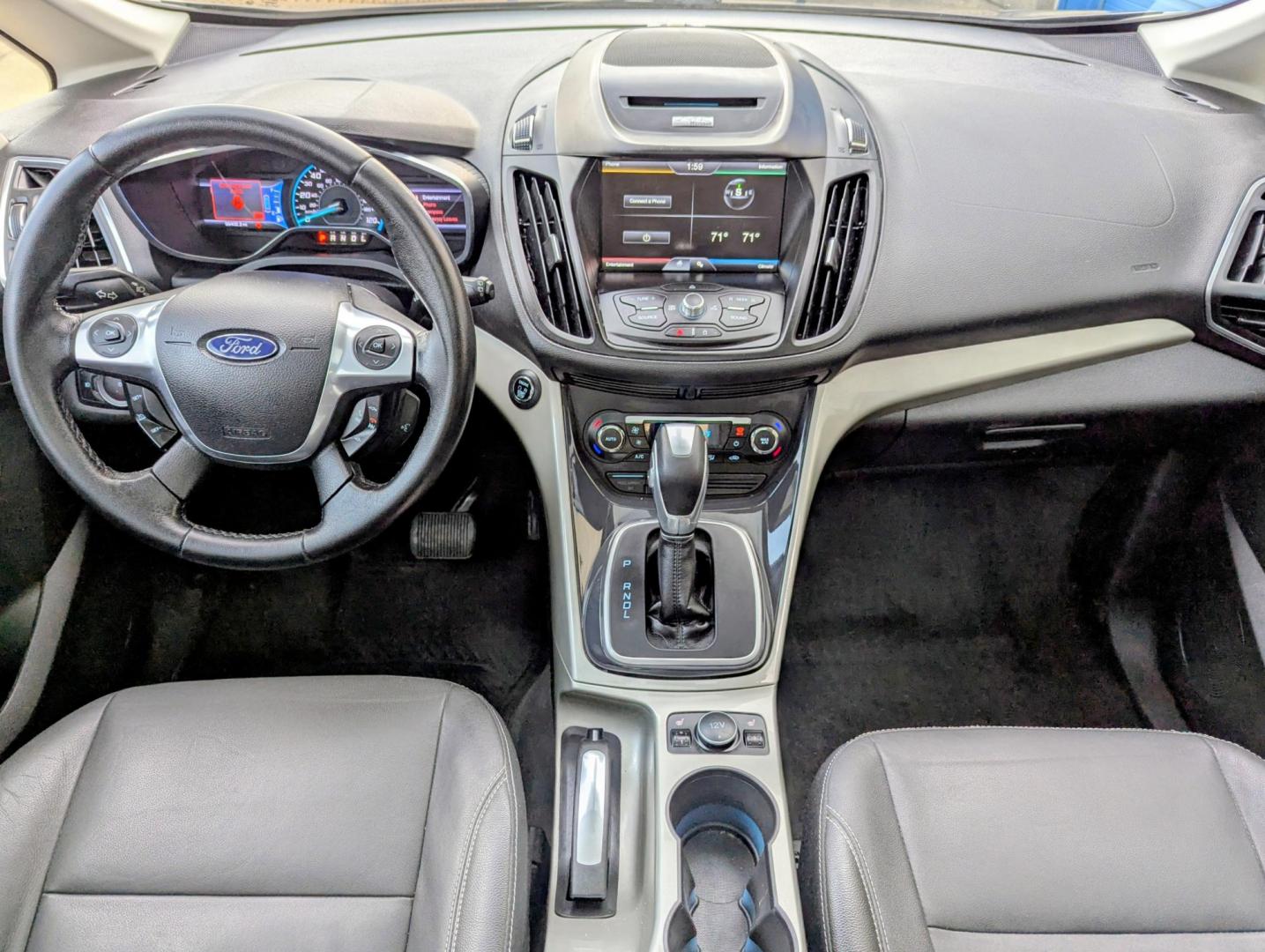 2013 Sterling Grey Metallic /Charcoal Black Leather Ford C-Max SEL (1FADP5BU3DL) with an 2.0L L4 DOHC 16V HYBRID engine, Continuously Variable Transmission transmission, located at 603 Amelia Street, Plymouth, MI, 48170, (734) 459-5520, 42.378841, -83.464546 - Photo#10