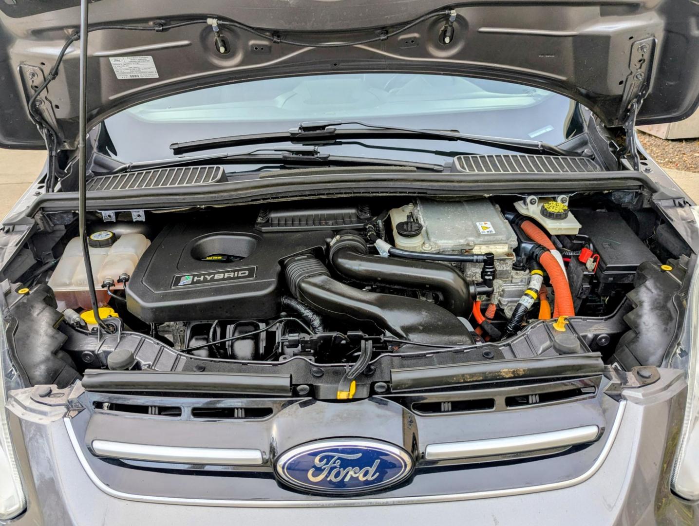 2013 Sterling Grey Metallic /Charcoal Black Leather Ford C-Max SEL (1FADP5BU3DL) with an 2.0L L4 DOHC 16V HYBRID engine, Continuously Variable Transmission transmission, located at 603 Amelia Street, Plymouth, MI, 48170, (734) 459-5520, 42.378841, -83.464546 - Photo#17