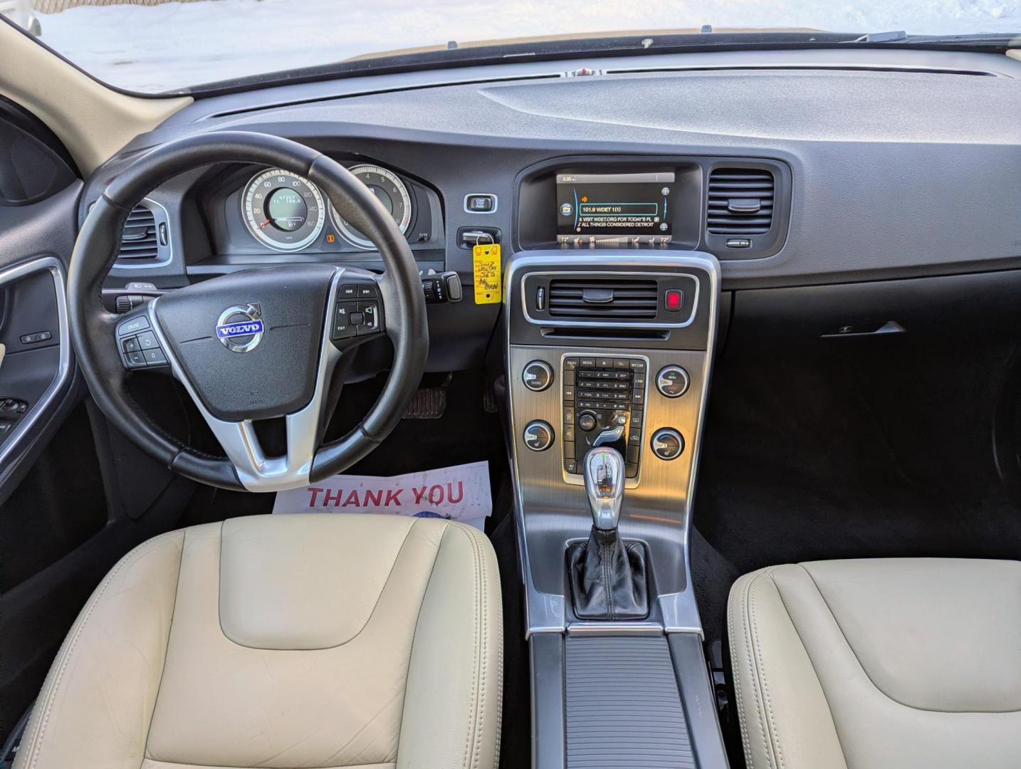 2013 Black /Beige Leather Volvo S60 T5 (YV1612FS7D2) with an 2.5L L5 DOHC 20V TURBO engine, 6-Speed Automatic transmission, located at 603 Amelia Street, Plymouth, MI, 48170, (734) 459-5520, 42.378841, -83.464546 - Vehicles shown by appointment - Please call ahead - 734-459-5520, text 734-658-4573 or contact us via our web site at: http://www.selectmotors.com for complete Inventory, Photos, Videos and FREE Carfax Reports. 2013 Volvo S60 T5 Premier, Ember Black Metallic/Beige leather with black carpets and - Photo#8