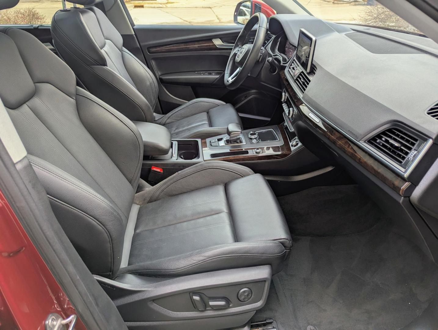 2018 Matador Red Metallic /Black Leather Audi Q5 2.0T Premium Plus quattro (WA1BNAFY9J2) with an 2.0L L4 DOHC 16V engine, 8A transmission, located at 603 Amelia Street, Plymouth, MI, 48170, (734) 459-5520, 42.378841, -83.464546 - Vehicles shown by appointment - Please call ahead - 734-459-5520, text 734-658-4573 or contact us via our web site at: http://www.selectmotors.com for complete Inventory, Photos, Videos and FREE Carfax Reports. 2018 Audi Q5 2.0T quattro Premium Plus, Matador Red Metallic, Black leather interior - Photo#8