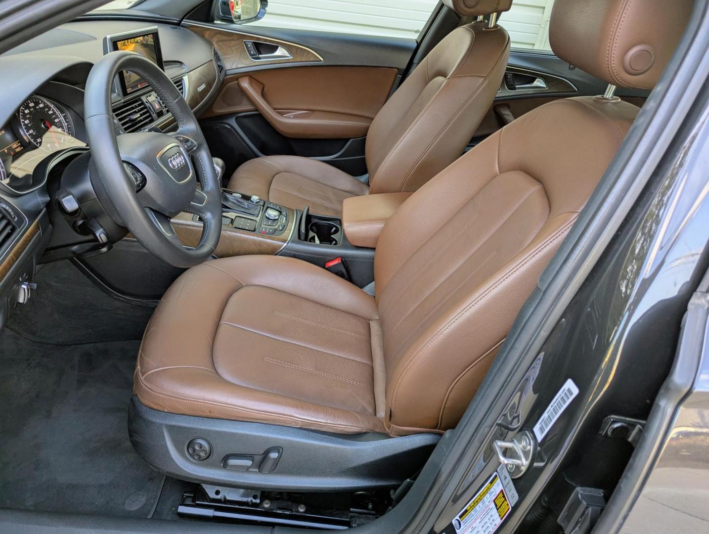 2014 Black /Brown Leather Audi A6 2.0T Premium Sedan FrontTrak Multitronic (WAUGFAFC5EN) with an 2.0L L4 DOHC 16V engine, CVT transmission, located at 603 Amelia Street, Plymouth, MI, 48170, (734) 459-5520, 42.378841, -83.464546 - Vehicles shown by appointment - Please call ahead - 734-459-5520, text 734-658-4573 or contact us via our web site at: http://www.selectmotors.com for complete Inventory, Photos, Videos and FREE Carfax Reports. 2014 Audi A6 2.0T Quattro Premium Plus Price: $11,995 Experience the perfect blend - Photo#4