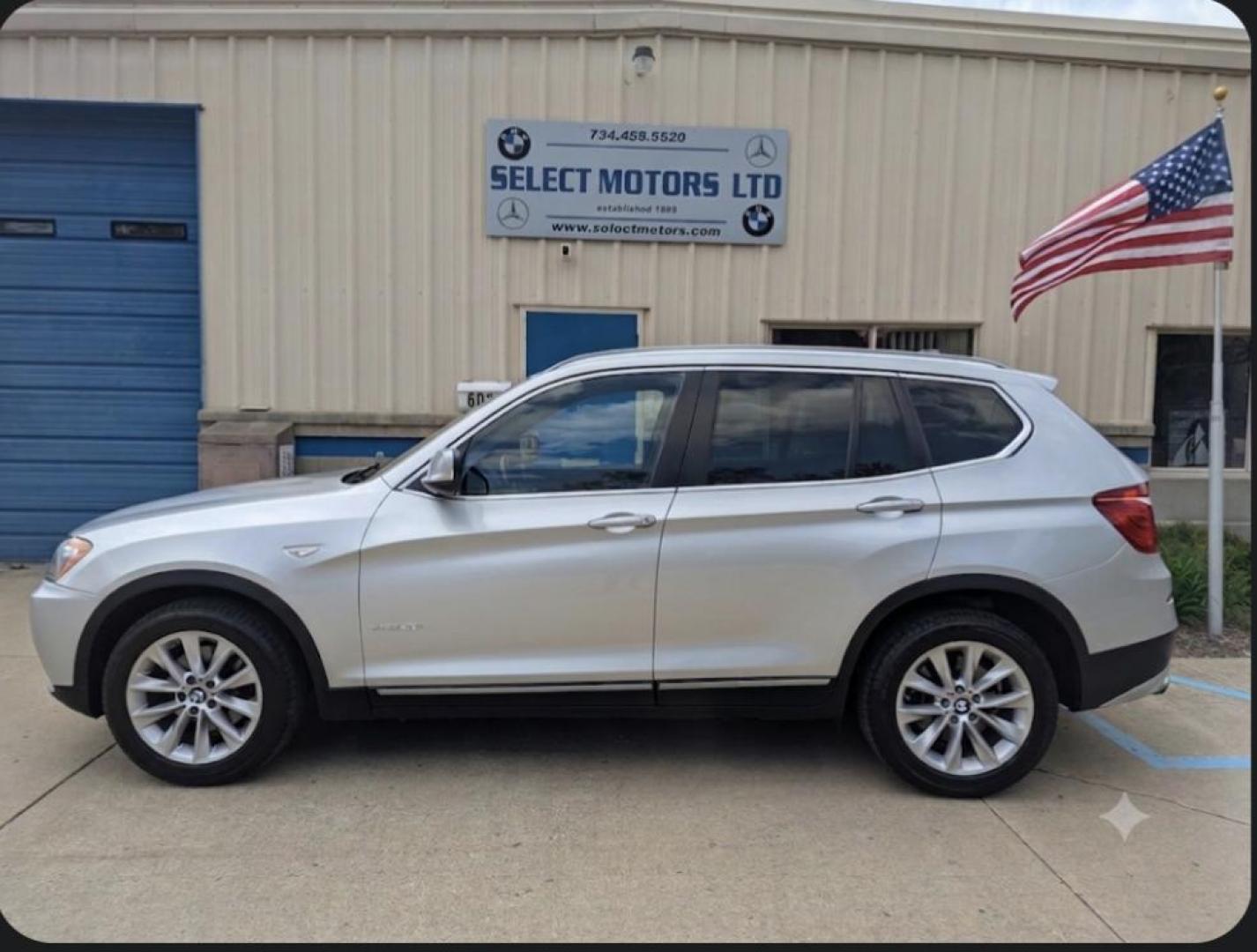 2013 Silver Metallic /Black Leather BMW X3 xDrive28i (5UXWX9C53D0) with an 3.0L L6 DOHC 24V engine, 8-Speed Automatic transmission, located at 603 Amelia Street, Plymouth, MI, 48170, (734) 459-5520, 42.378841, -83.464546 - Vehicles shown by appointment - Please call ahead - 734-459-5520, text 734-658-4573 or contact us via our web site at: http://www.selectmotors.com for complete Inventory, Photos, Videos and FREE Carfax Reports. 2013 BMW X3 xDrive28i – Loaded & Meticulously Maintained Price: $9,995 (Warranty & - Photo#2