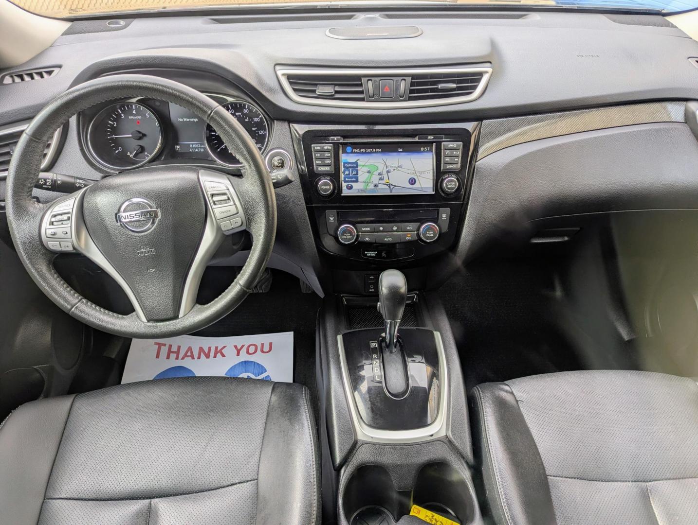 2016 Midnight Jade Metallic /Black Leather Nissan Rogue S AWD (5N1AT2MV3GC) with an 2.5L L4 DOHC 16V engine, CVT transmission, located at 603 Amelia Street, Plymouth, MI, 48170, (734) 459-5520, 42.378841, -83.464546 - Photo#9