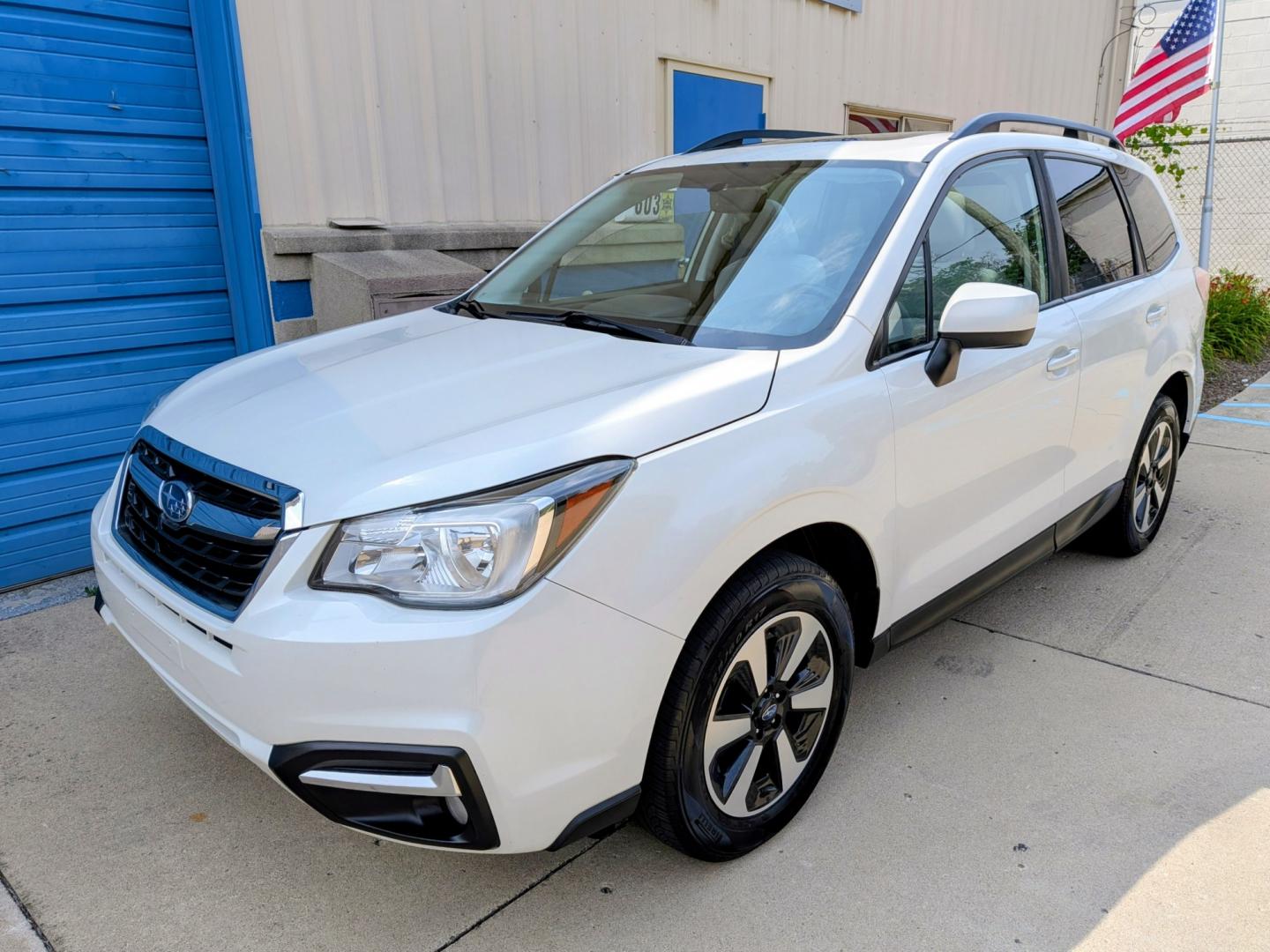 2018 White /Grey Subaru Forester 2.5i Premium CVT (JF2SJAEC7JH) with an 2.5L H4 SOHC 16V engine, CVT transmission, located at 603 Amelia Street, Plymouth, MI, 48170, (734) 459-5520, 42.378841, -83.464546 - Vehicles shown by appointment - Please call ahead - 734-459-5520, text 734-658-4573 or contact us via our web site at: http://www.selectmotors.com for complete Inventory, Photos, Videos and FREE Carfax Reports. 2018 Subaru Forester 2.5i Premium CVT Price: $13,995 Mileage: 109,000 miles Col- Photo#0